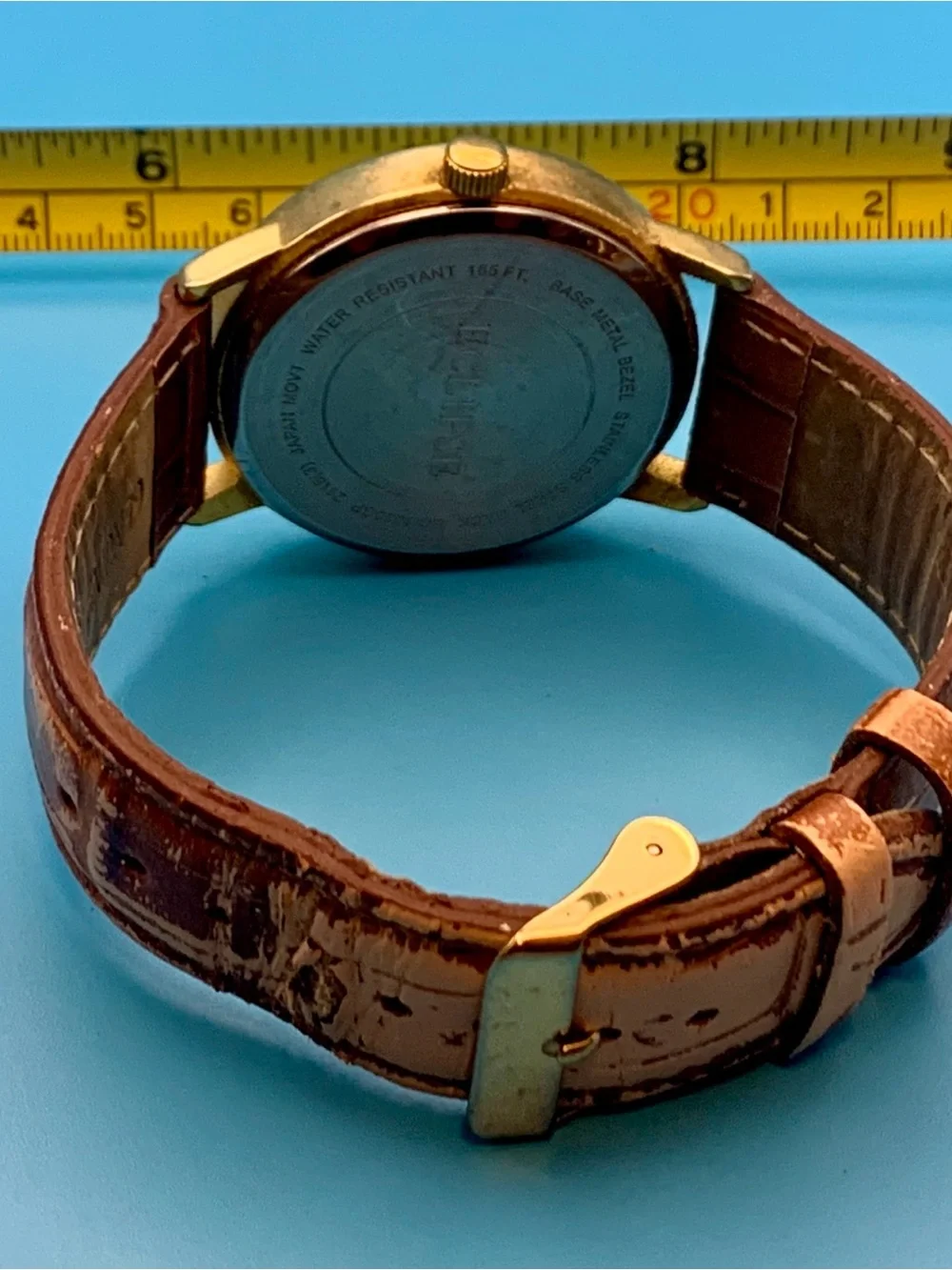 ECLIPSE Men’s Quartz Wristwatch Leather Band Date Japan Movt Working New Battery